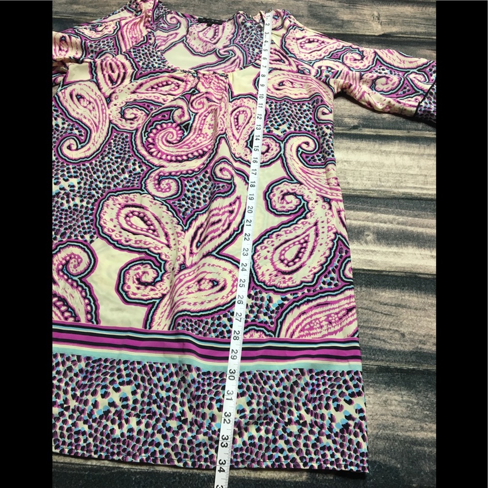 Glam Tunic Dress Paisley Large Cut Out Shoulders - Picture 7 of 8